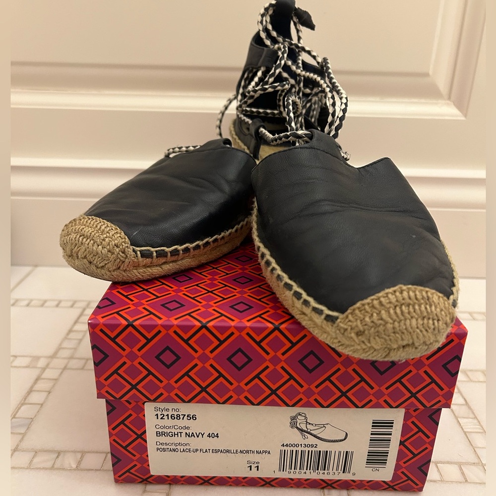 Tory Burch Positano Lace-Up Flat Espadrille